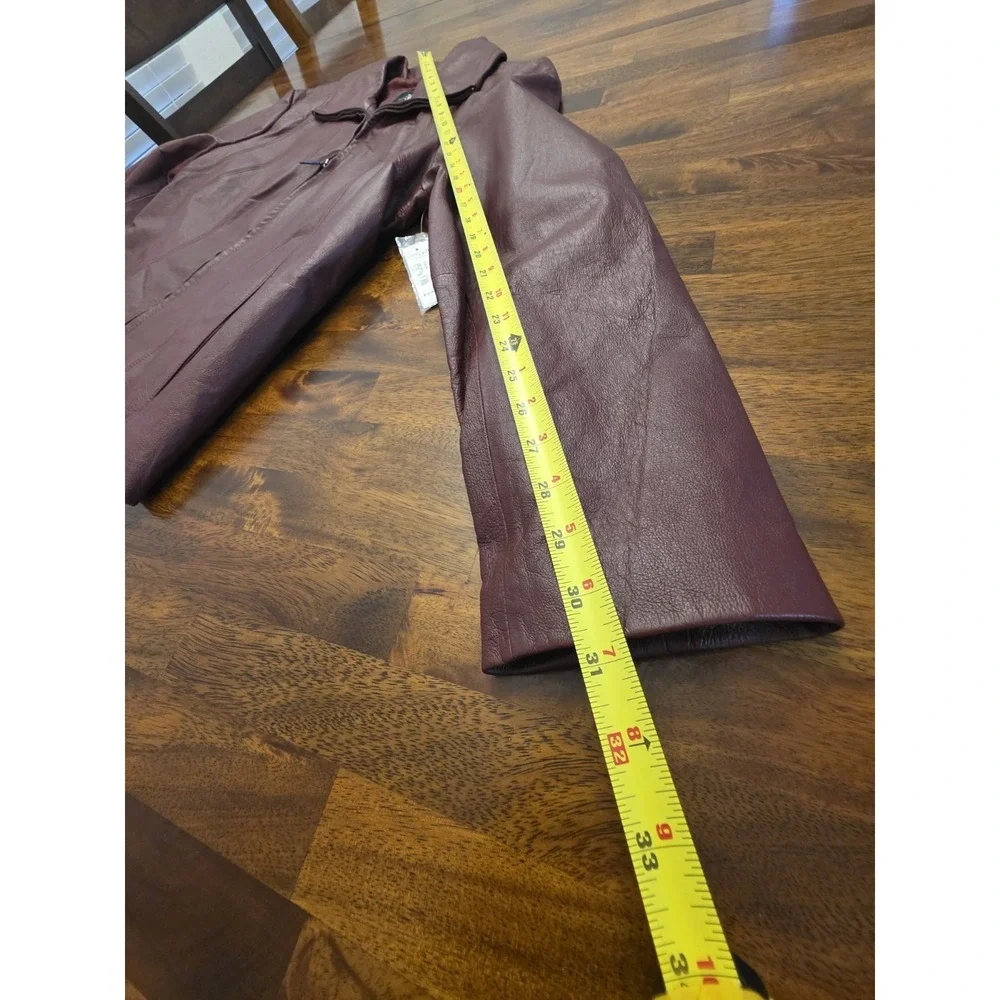 East 5th‎ Women's Red Burgundy Leather  Jacket XL New With Tag Genx Genz Y2k